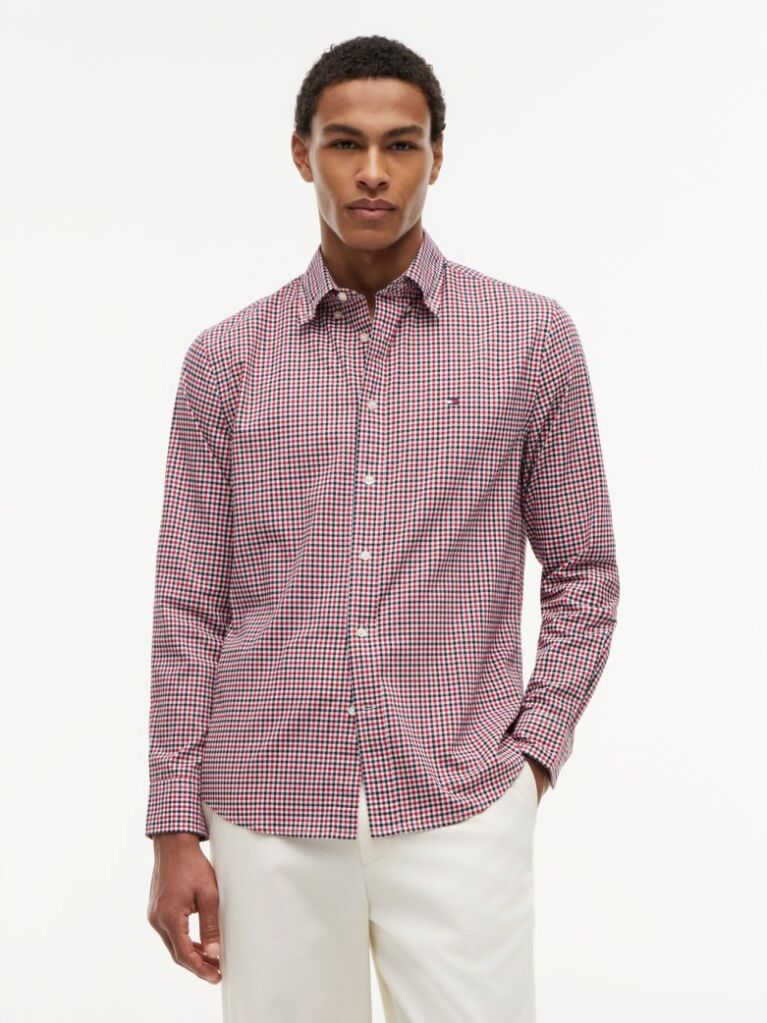 Multi Flex Poplin Gingham Shirt  Men