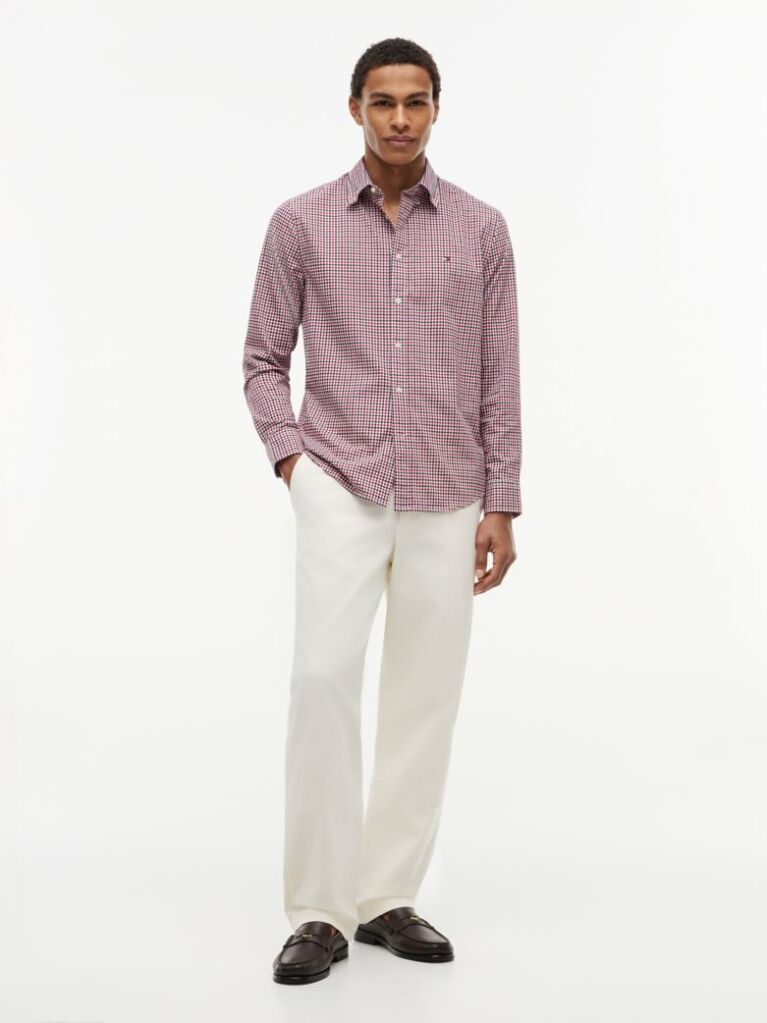 Multi Flex Poplin Gingham Shirt  Men