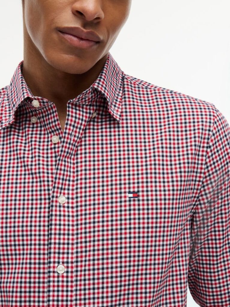 Multi Flex Poplin Gingham Shirt  Men