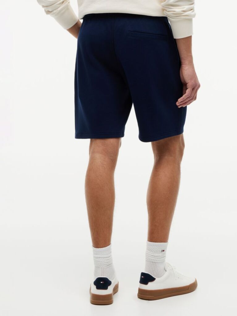 Blue Logo Embroidery Terry Sweat Bermuda Shorts  Men