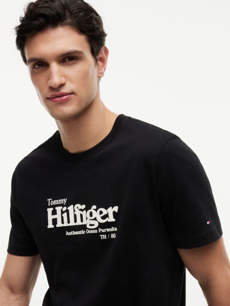 Black Logo Graphic Jersey T-Shirt  Men
