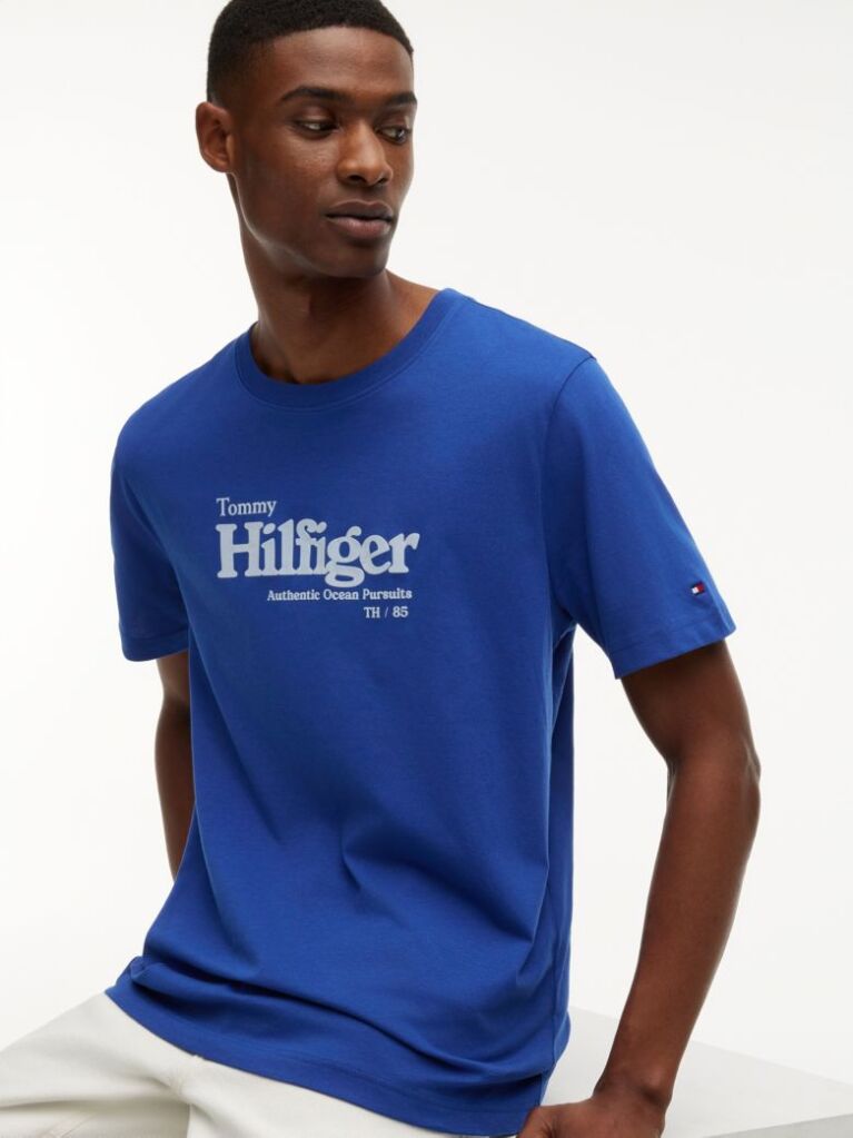 Blue Logo Graphic Jersey T-Shirt  Men