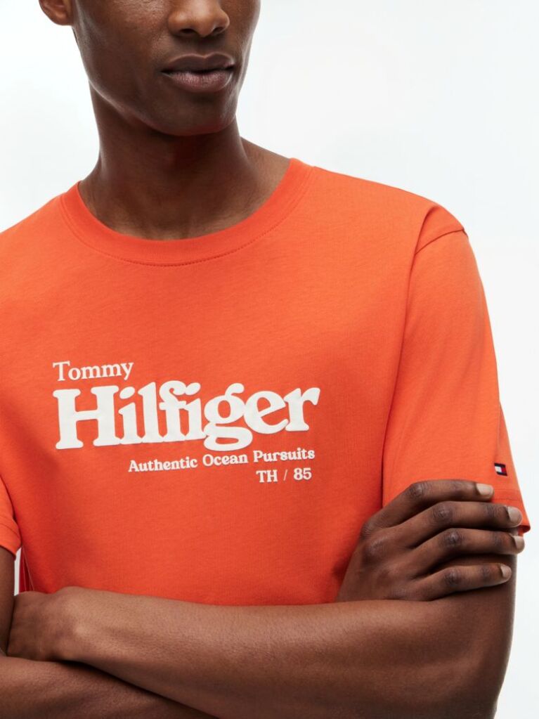Orange Logo Graphic Jersey T-Shirt  Men