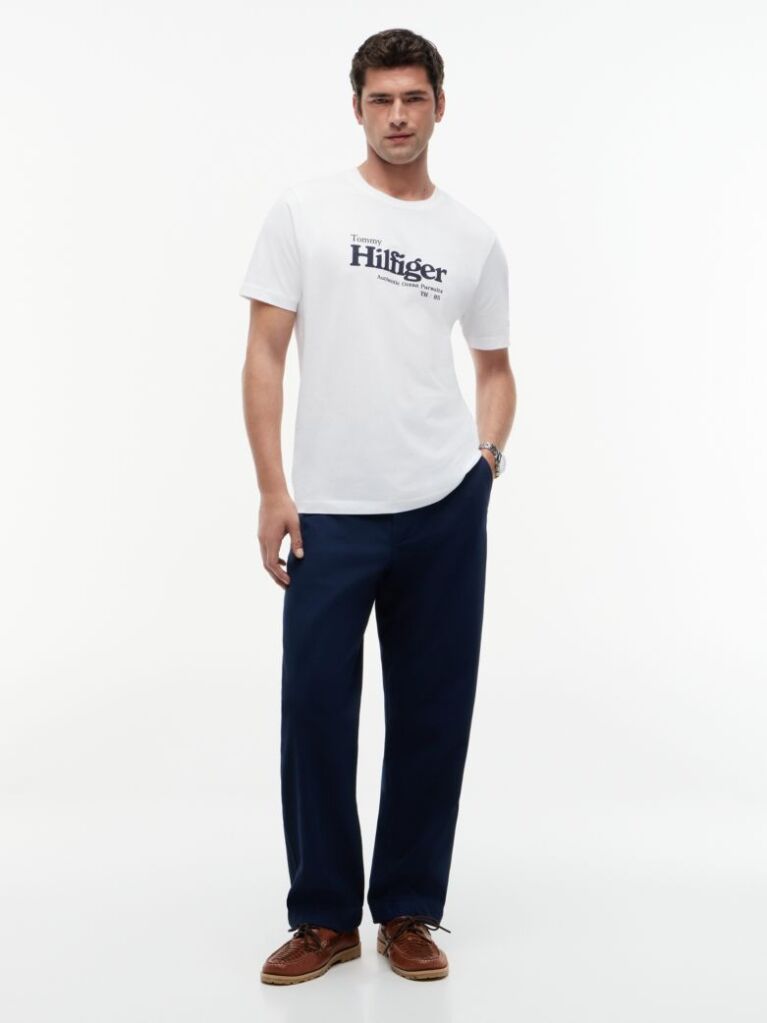 White Logo Graphic Jersey T-Shirt  Men