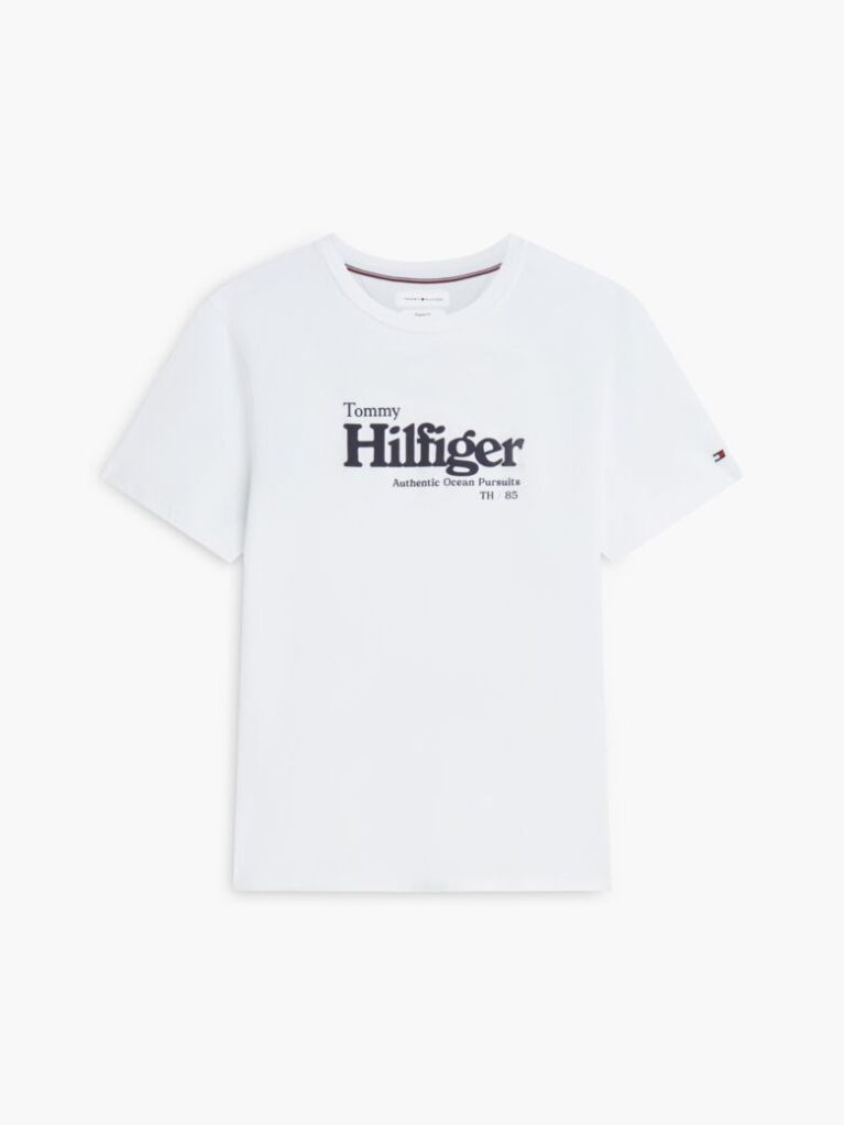 White Logo Graphic Jersey T-Shirt  Men