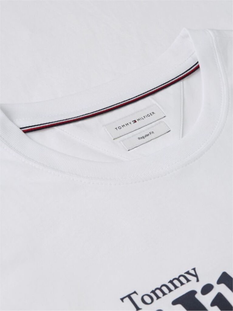 White Logo Graphic Jersey T-Shirt  Men