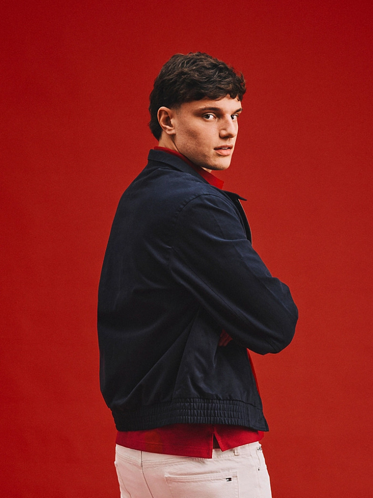 Blue Twill Harrington Jacket  Men