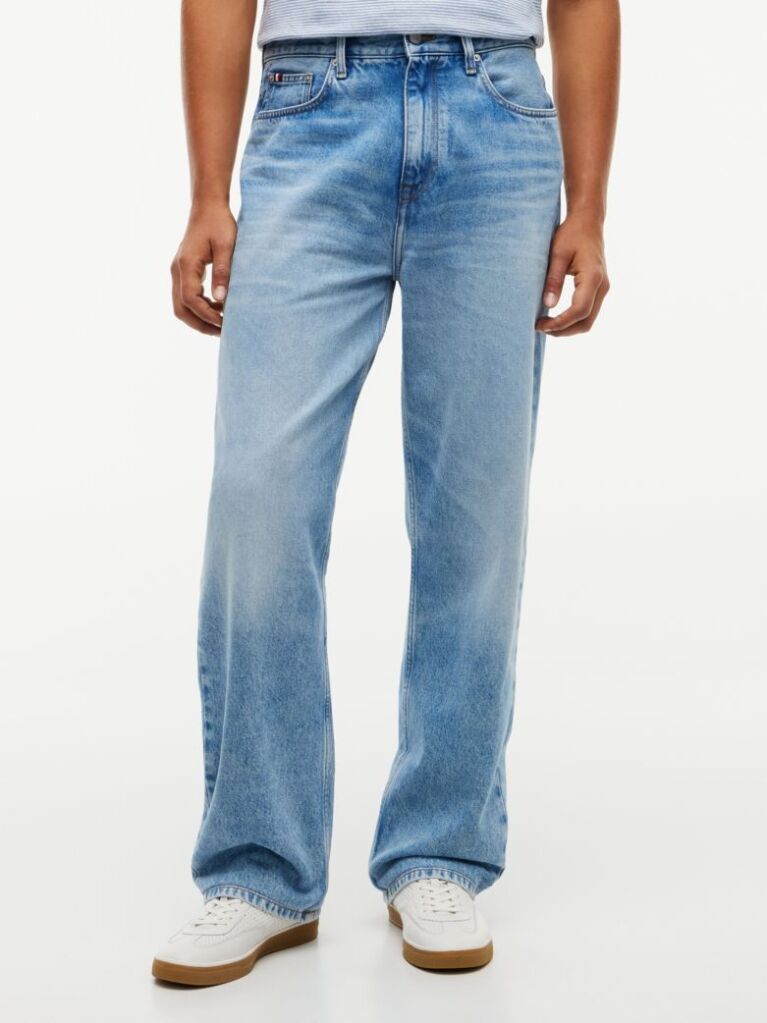 Blue Whiskered Relaxed Jeans  Men