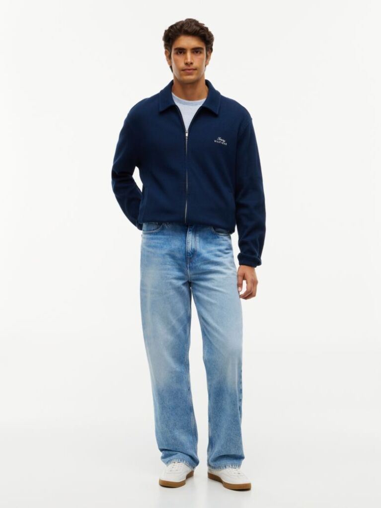 Blue Whiskered Relaxed Jeans  Men