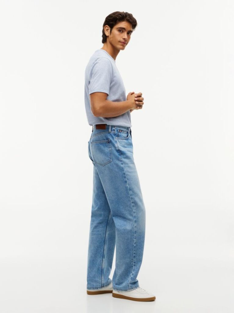 Blue Whiskered Relaxed Jeans  Men