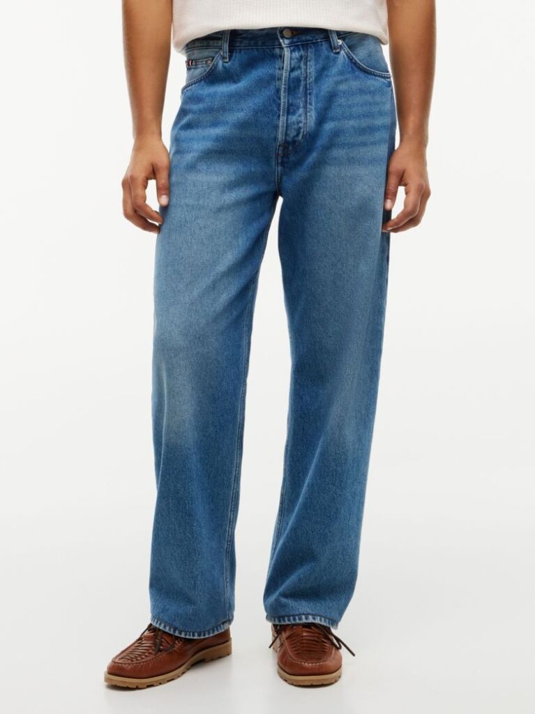 Blue Faded Loose Jeans  Men