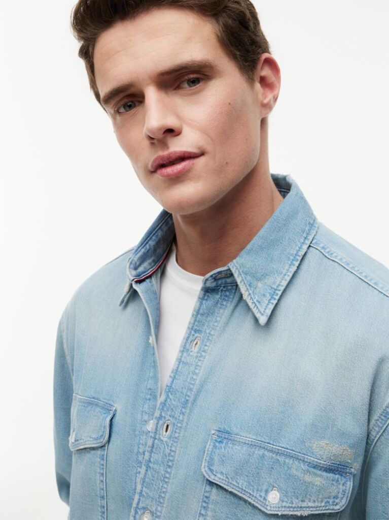 Blue Relaxed Fit Denim Shirt  Men