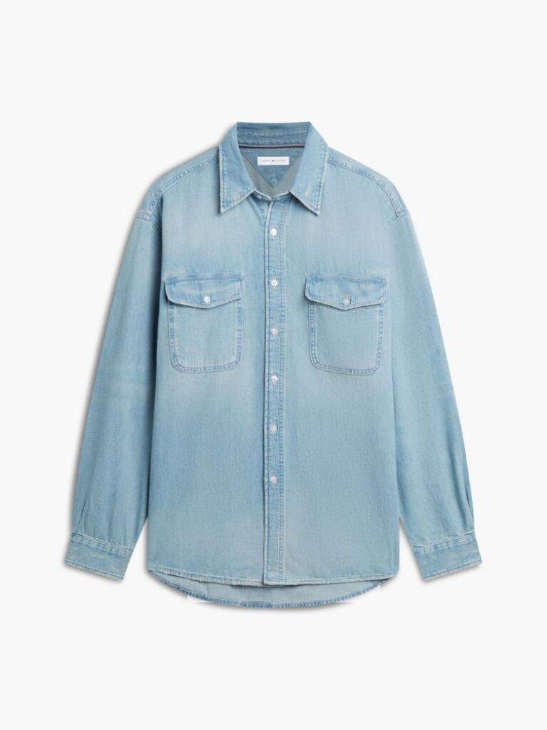 Blue Relaxed Fit Denim Shirt  Men