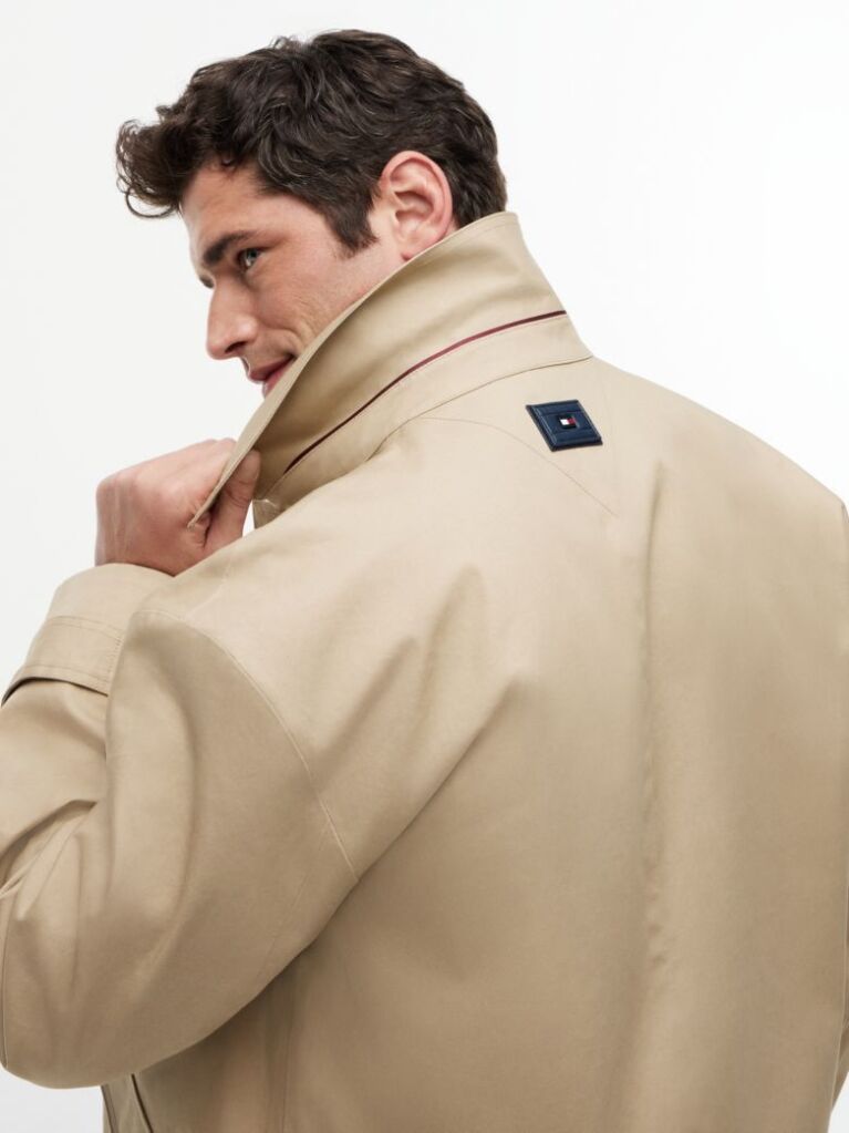 Beige New York Label Relaxed Car Coat  Men