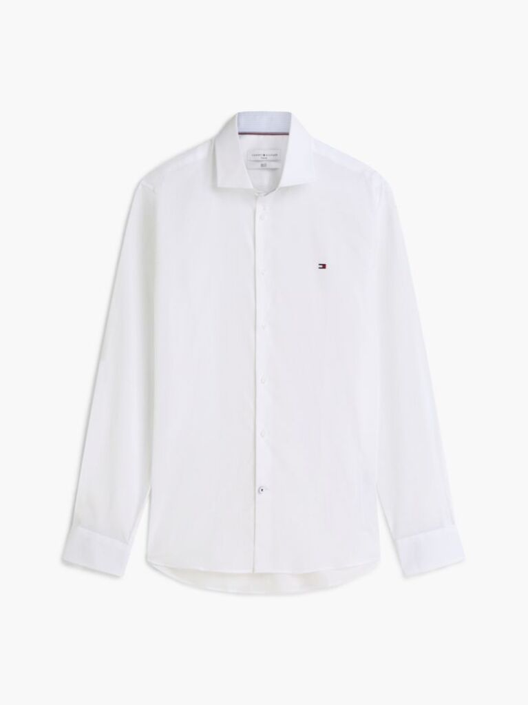 White Slim Cotton Shirt  Men