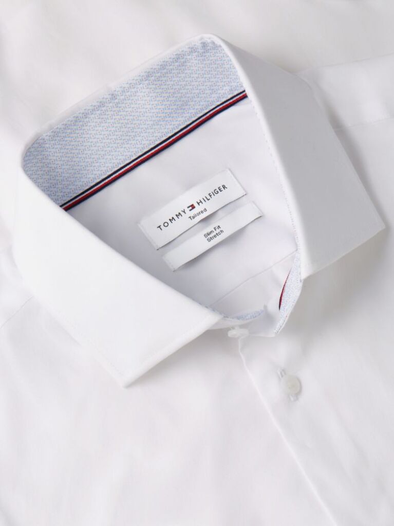 White Slim Cotton Shirt  Men
