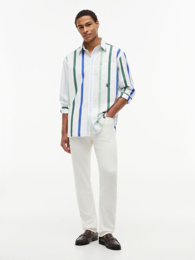 Multi Oversized Fit Crest Poplin Shirt  Men