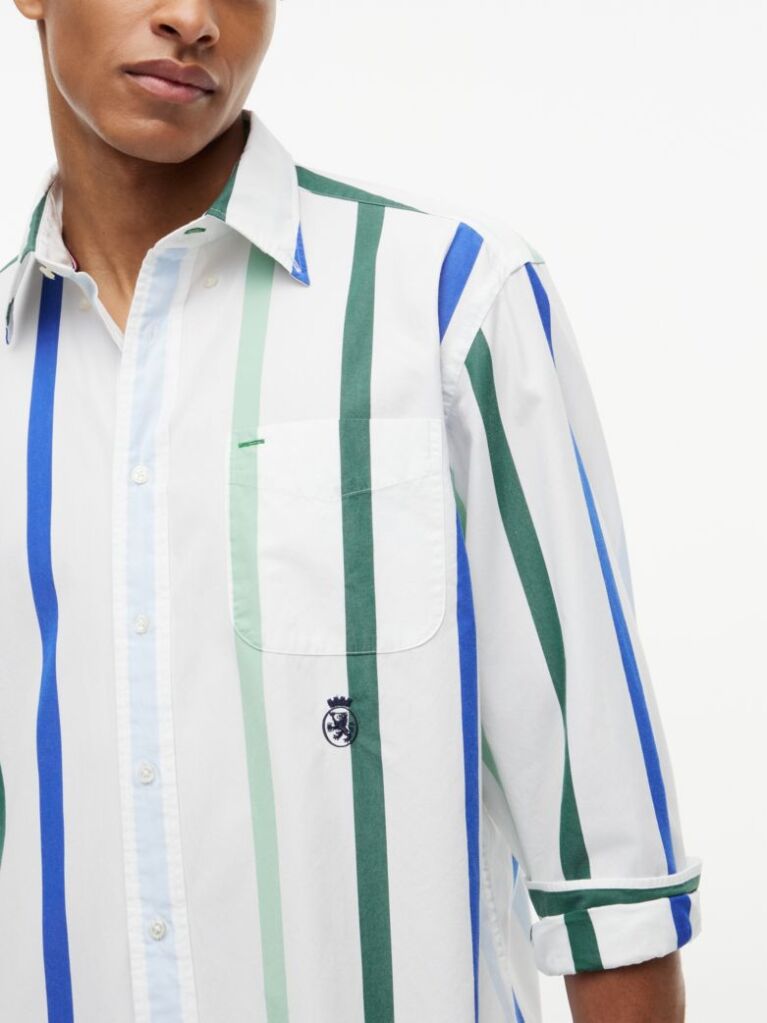 Multi Oversized Fit Crest Poplin Shirt  Men