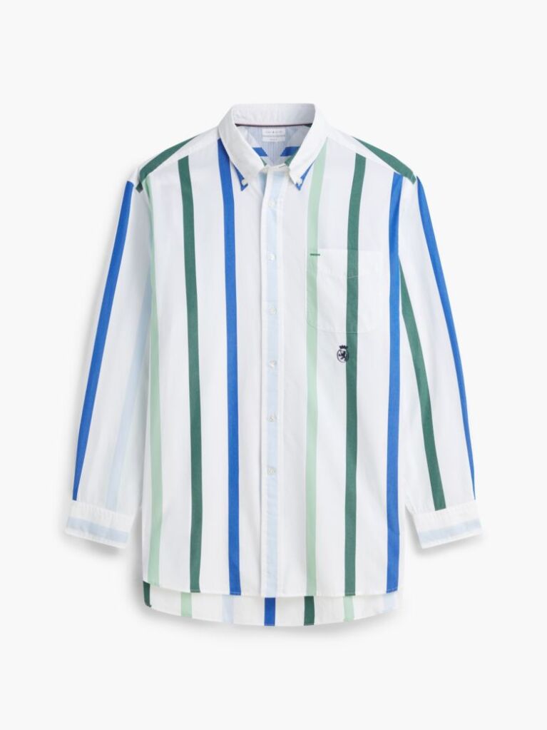 Multi Oversized Fit Crest Poplin Shirt  Men
