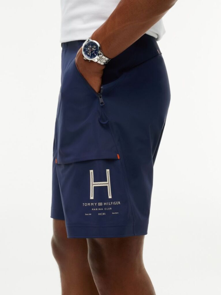 Blue Relaxed 9.5" Inseam Regatta Cargo Bermuda Shorts  Men