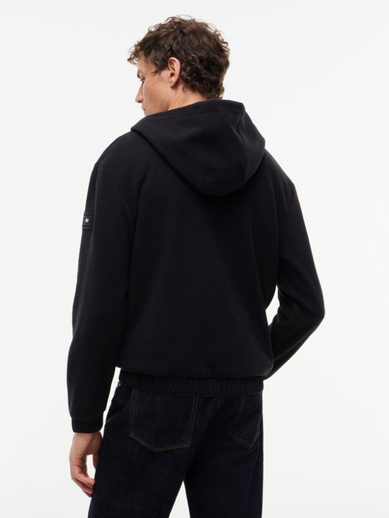Μαύρο Performance Άνετο Fleece Hoody Με Φερμουάρ  Άνδρες