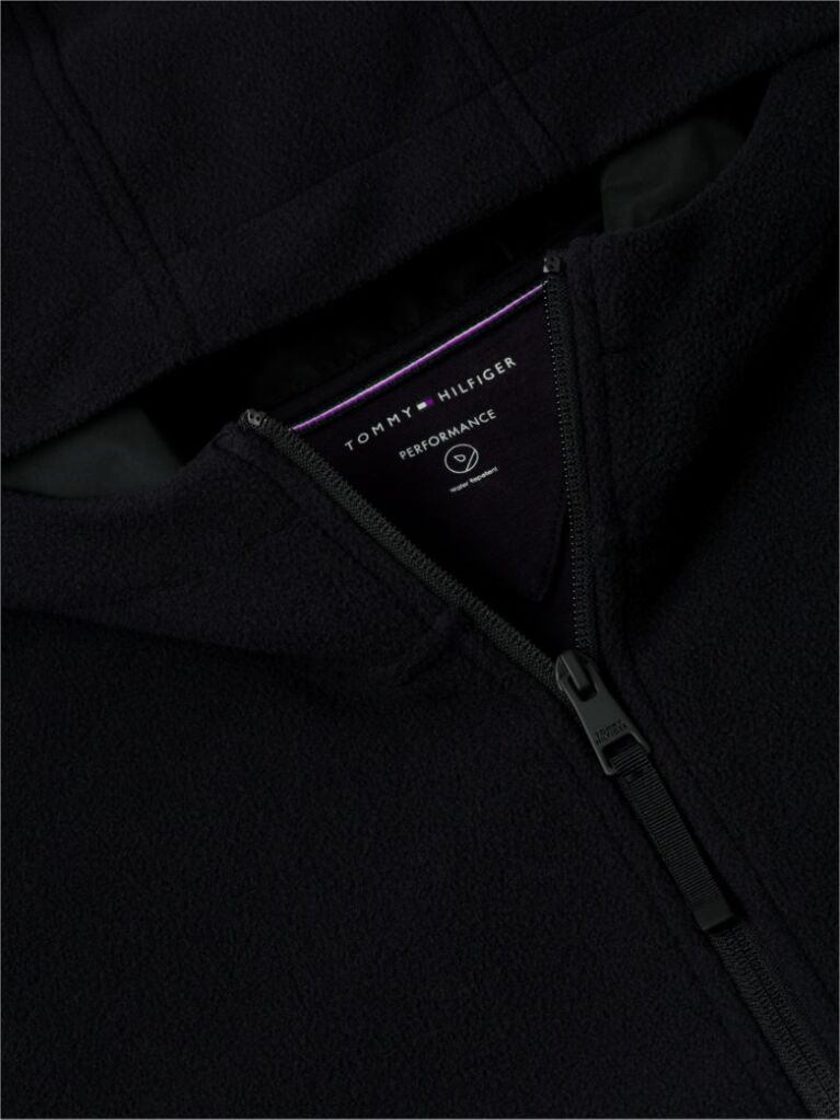 Μαύρο Performance Άνετο Fleece Hoody Με Φερμουάρ  Άνδρες