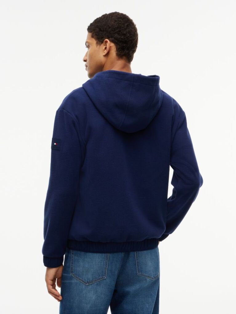 Μπλε Performance Άνετο Fleece Hoody Με Φερμουάρ  Άνδρες