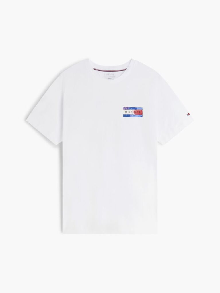Άσπρο T-Shirt Με Κλασική Λαιμόκοψη Και Πίσω Σχέδιο  Άνδρες