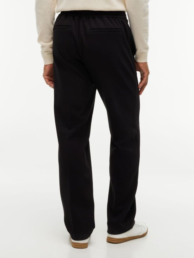 Black Pocket Trim Pleated Twill Trousers  Men