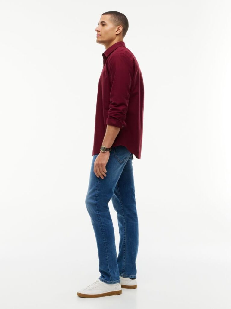 Blue Denton Slim Straight Faded Jeans  Men