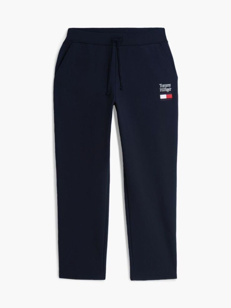 Blue Logo Embroidery Fleece Drawstring Joggers  Men