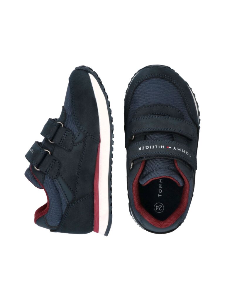 Blue Low Cut Velcro Sneakers  Kids Unisex