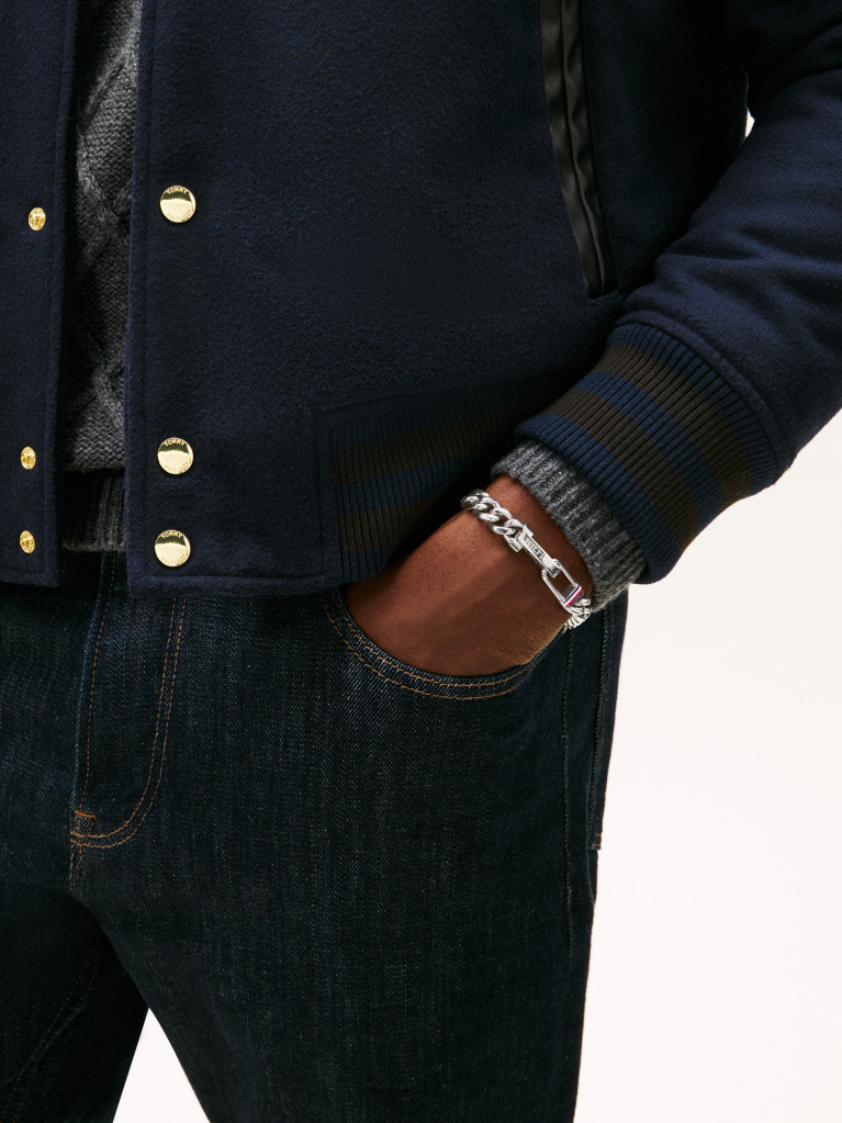 Silver Stainless Steel Chain-Link Bracelet  Men