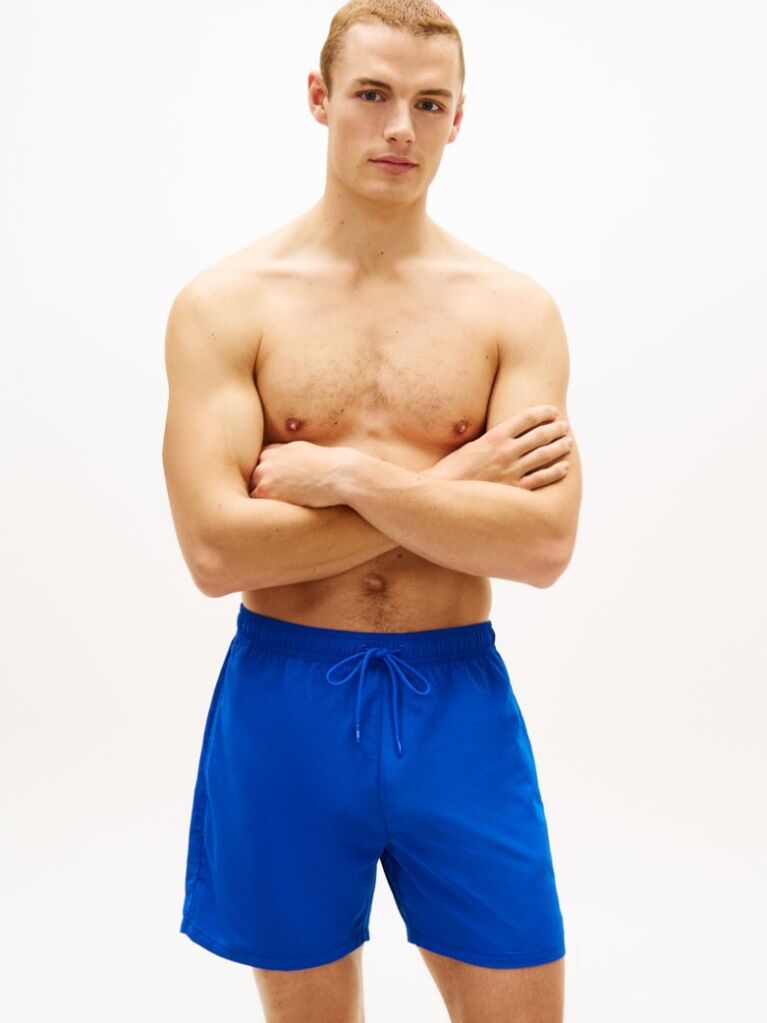 Blue Essential Mid Length Swim Shorts  Men