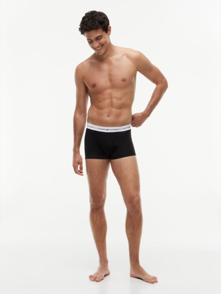 Black 3-Pack Signature Waistband Low Rise Trunks  Men