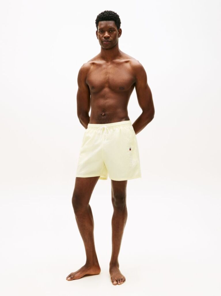 Yellow Original Ithaca Stripe Mid Length Swim Shorts  Men