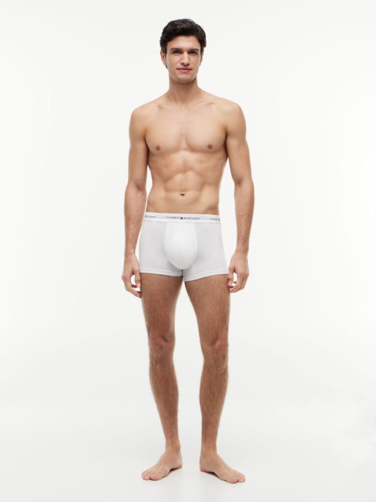 White 3-Pack Signature Repeat Logo Waistband Trunks  Men