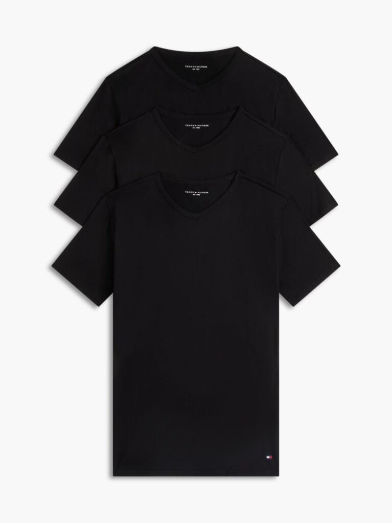 Black 3-Pack Premium Essential V-Neck Lounge T-Shirts  Men