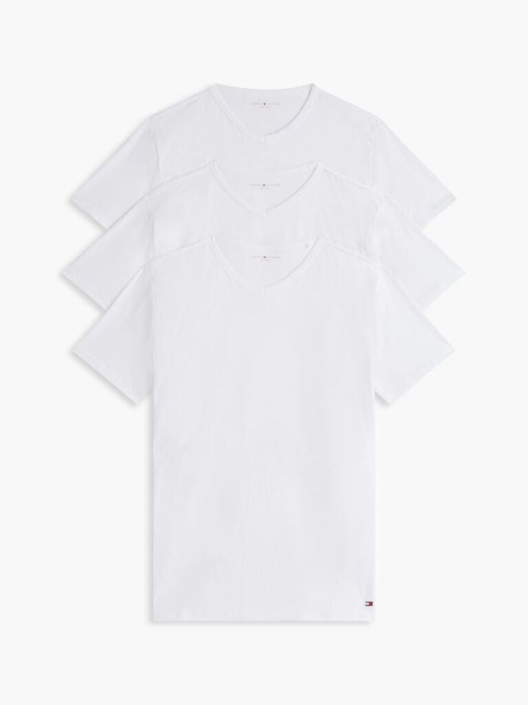 White 3-Pack Premium Essential V-Neck Lounge T-Shirts  Men