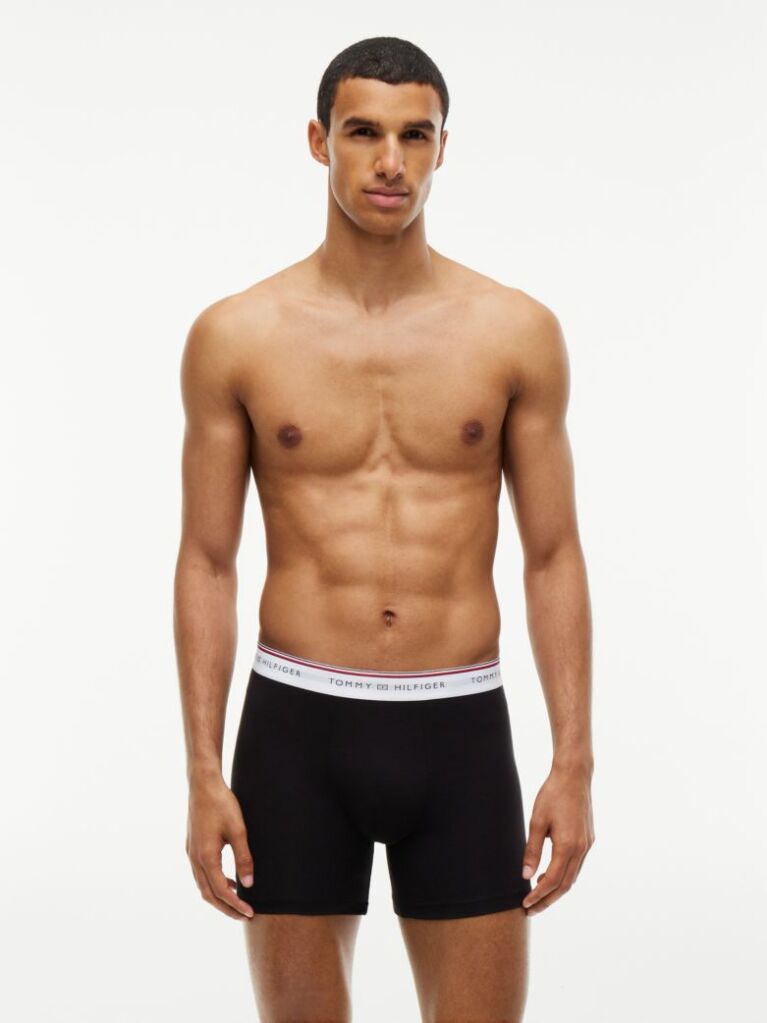 Black 3-Pack Global Stripe Waistband Boxer Briefs  Men