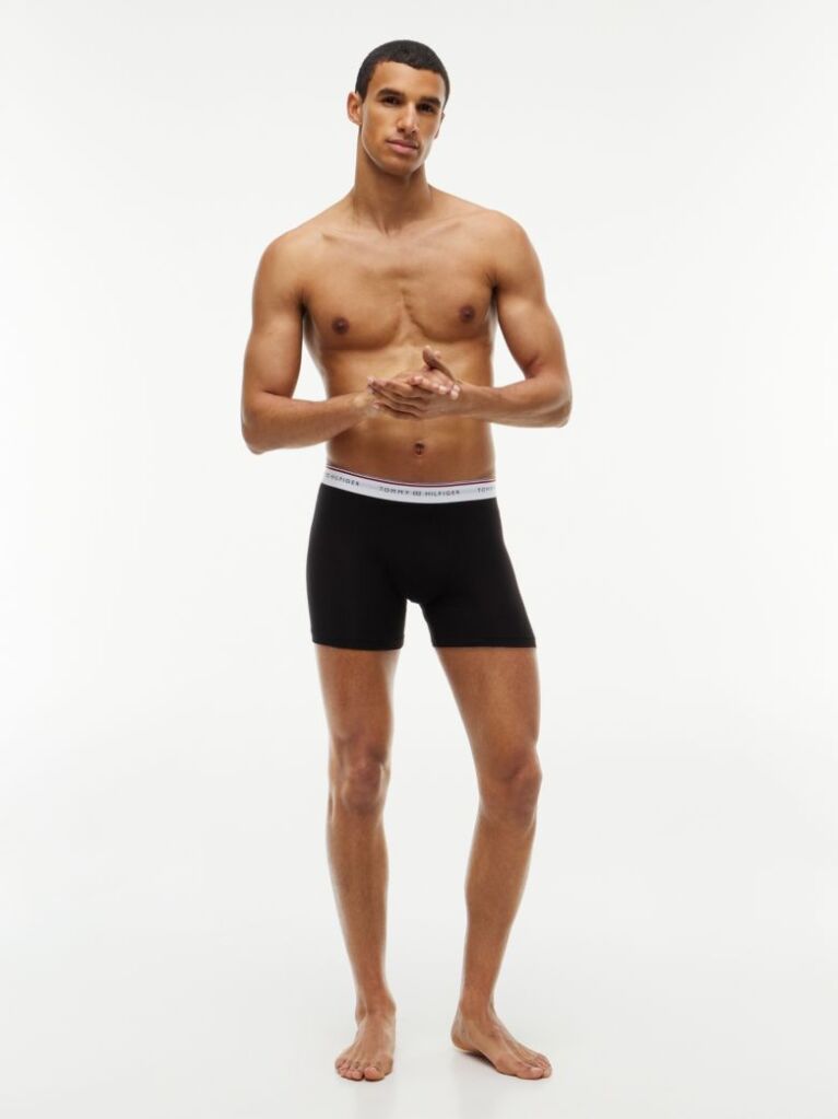 Black 3-Pack Global Stripe Waistband Boxer Briefs  Men