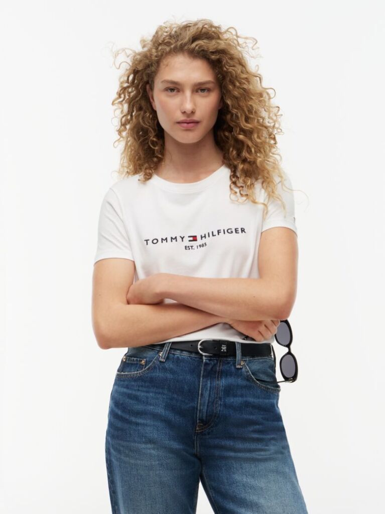 White Organic Cotton Logo T-Shirt  Women