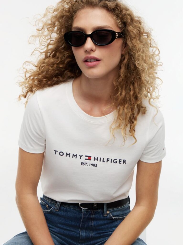 White Organic Cotton Logo T-Shirt  Women