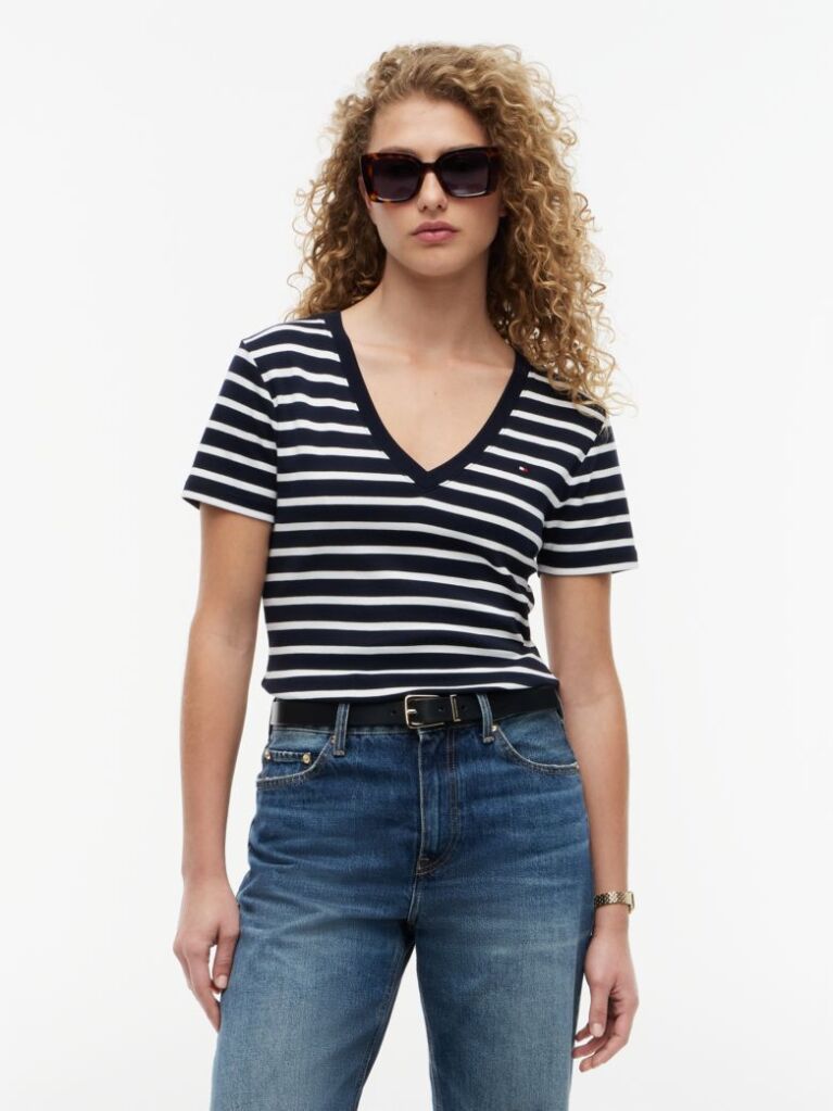Multi V-Neck Slim Fit T-Shirt  Women