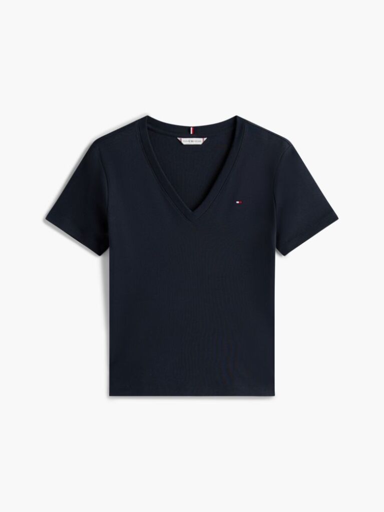 Blue V-Neck Slim Fit T-Shirt  Women