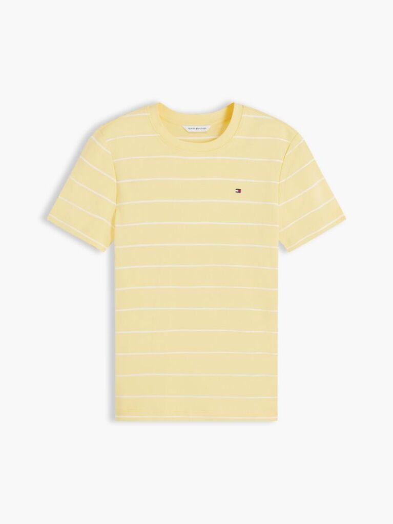 Yellow Flag Embroidery Ribbed Slim T-Shirt  Women