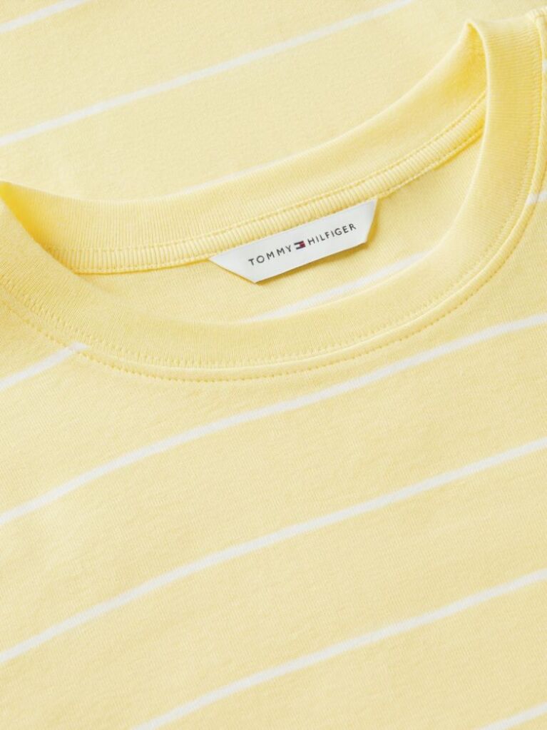 Yellow Flag Embroidery Ribbed Slim T-Shirt  Women