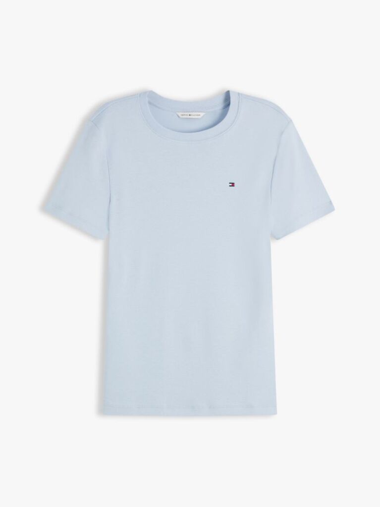 Blue Flag Embroidery Ribbed Slim T-Shirt  Women