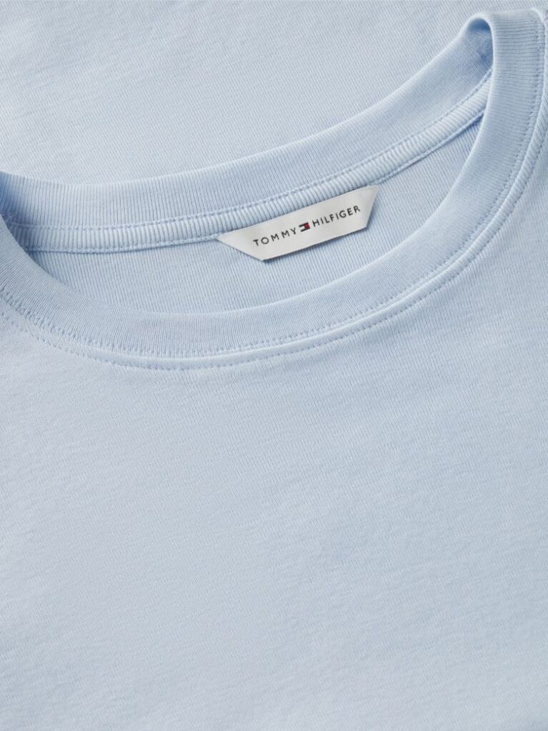 Blue Flag Embroidery Ribbed Slim T-Shirt  Women