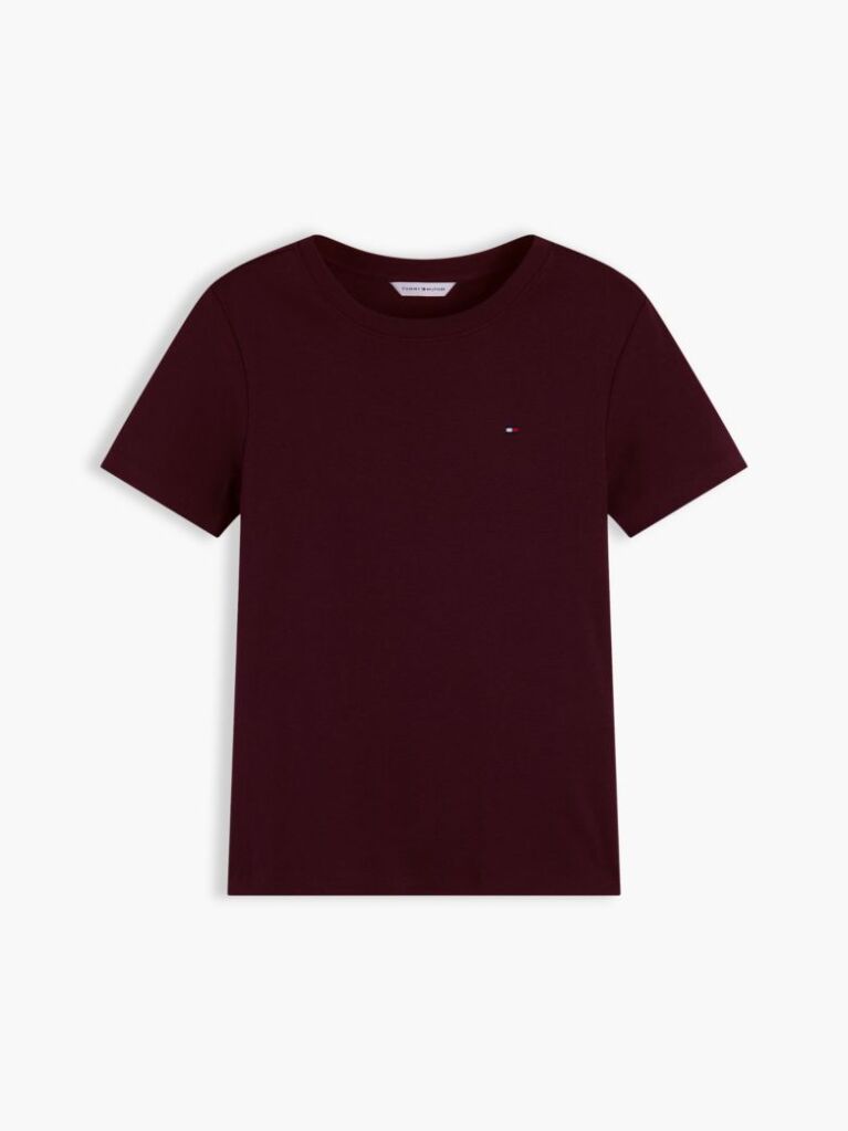 Red Flag Embroidery Ribbed Slim T-Shirt  Women